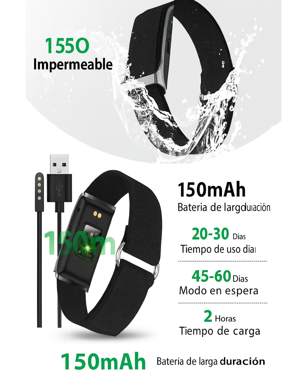 Pulsera Inteligente con Monitor de Actividad Física